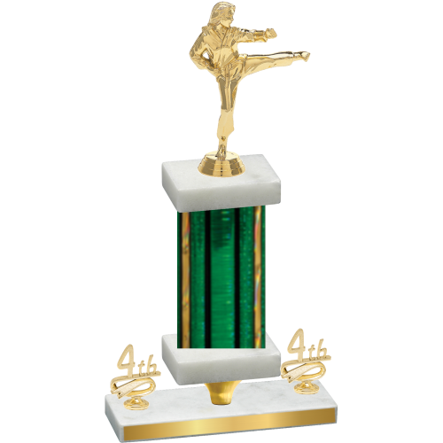 Premium Single Green Glacier Fourth Place Karate Trophy