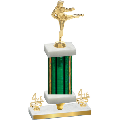 Premium Single Green Glacier Fourth Place Karate Trophy