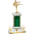 Premium Single Green Glacier Second Place Karate Trophy