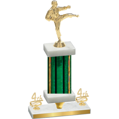 Premium Single Green Glacier Fourth Place Karate Trophy