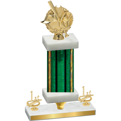 Premium Single Green Glacier First Place Baseball Trophy