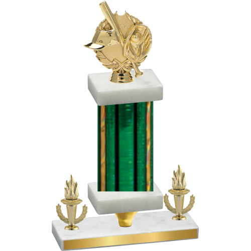 Premium Single Green Glacier Victory Baseball Trophy