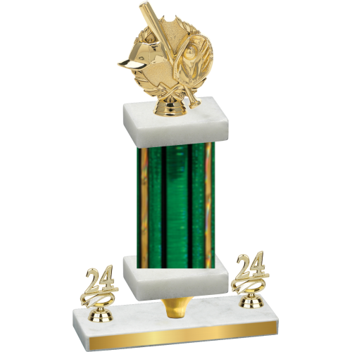 Premium Single Green Glacier Year Baseball Trophy