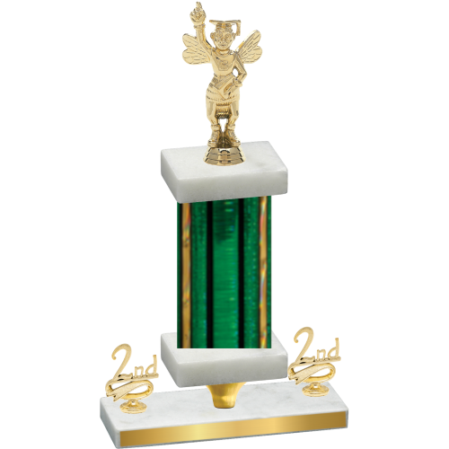 Premium Single Green Glacier Second Place Academics Trophy