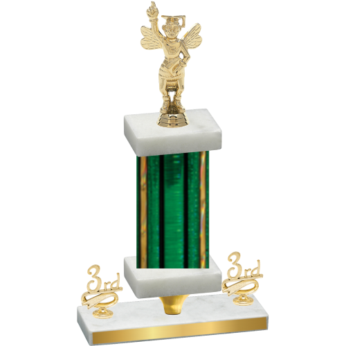 Premium Single Green Glacier Third Place Academics Trophy