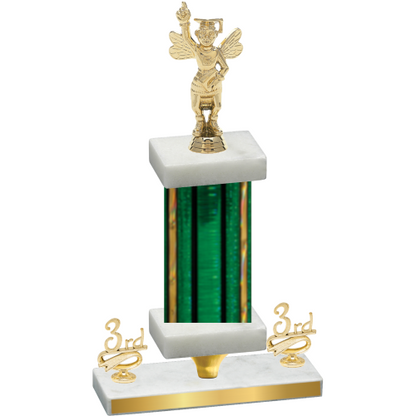 Premium Single Green Glacier Third Place Academics Trophy
