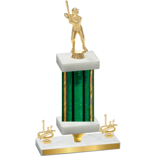 Premium Single Green Glacier First Place Baseball Trophy