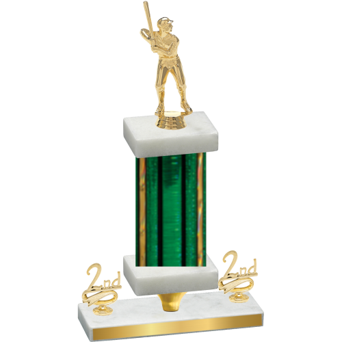 Premium Single Green Glacier Second Place Baseball Trophy