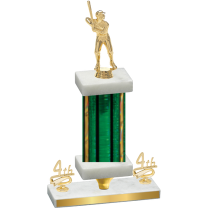 Premium Single Green Glacier Fourth Place Baseball Trophy