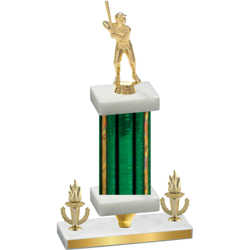 Premium Single Green Glacier Victory Baseball Trophy