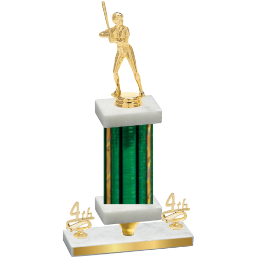 Premium Single Green Glacier Fourth Place Softball Trophy