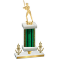 Premium Single Green Glacier Victory Softball Trophy
