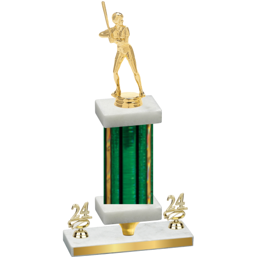 Premium Single Green Glacier Year Softball Trophy