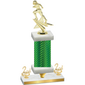 Premium Single Green Carbon Fiber Second Place Football Trophy