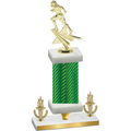 Premium Single Green Carbon Fiber Victory Football Trophy