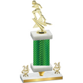 Premium Single Green Carbon Fiber Year Football Trophy