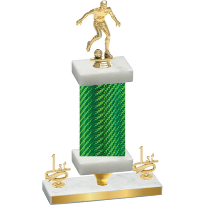 Premium Single Green Carbon Fiber First Place Soccer Trophy