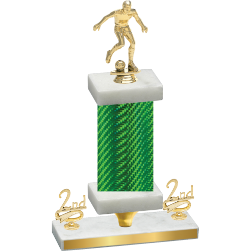 Premium Single Green Carbon Fiber Second Place Soccer Trophy