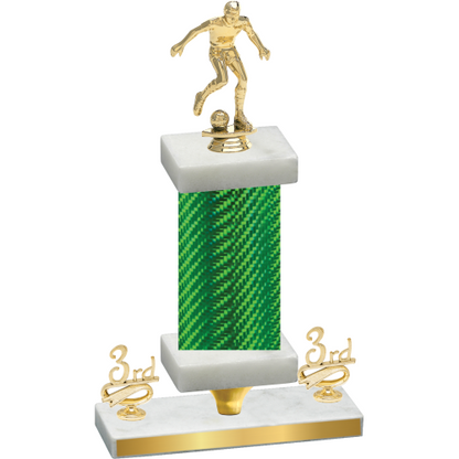 Premium Single Green Carbon Fiber Third Place Soccer Trophy