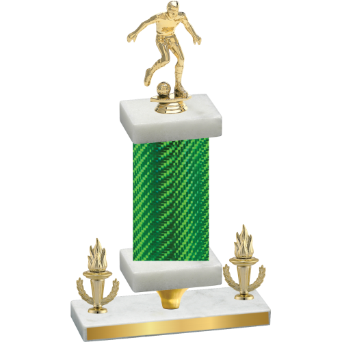 Premium Single Green Carbon Fiber Victory Soccer Trophy