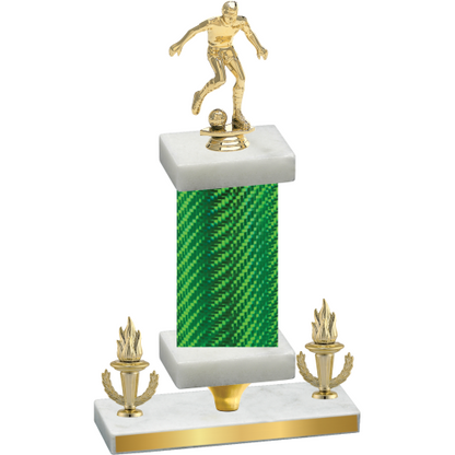 Premium Single Green Carbon Fiber Victory Soccer Trophy