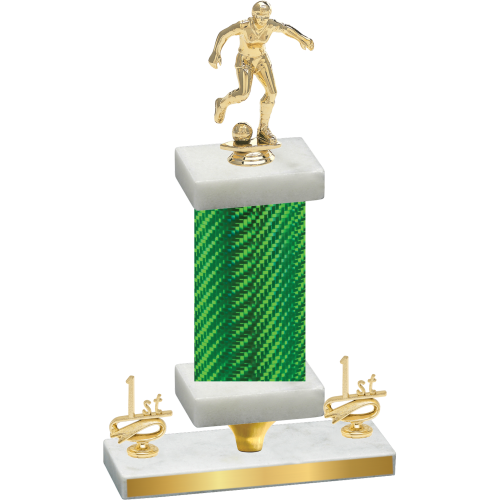 Premium Single Green Carbon Fiber First Place Soccer Trophy