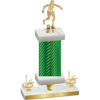 Premium Single Green Carbon Fiber First Place Soccer Trophy