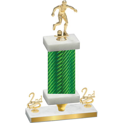 Premium Single Green Carbon Fiber Second Place Soccer Trophy