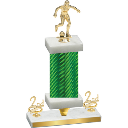 Premium Single Green Carbon Fiber Second Place Soccer Trophy