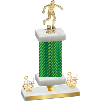 Premium Single Green Carbon Fiber Third Place Soccer Trophy