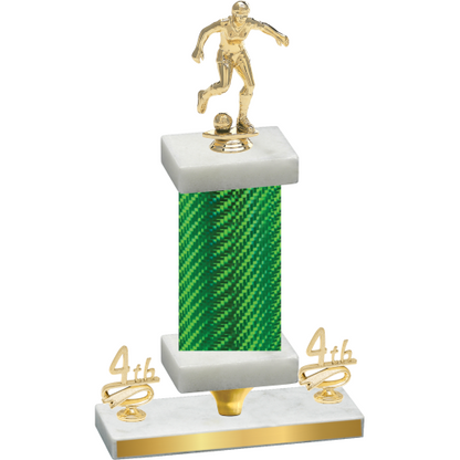 Premium Single Green Carbon Fiber Fourth Place Soccer Trophy