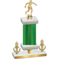 Premium Single Green Carbon Fiber Victory Soccer Trophy