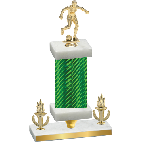 Premium Single Green Carbon Fiber Victory Soccer Trophy