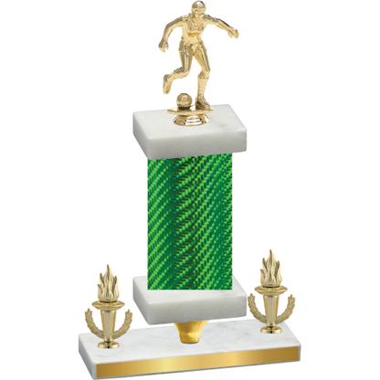 Premium Single Green Carbon Fiber Victory Soccer Trophy