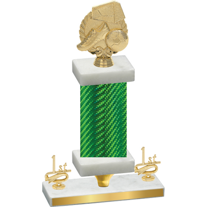 Premium Single Green Carbon Fiber First Place Soccer Trophy