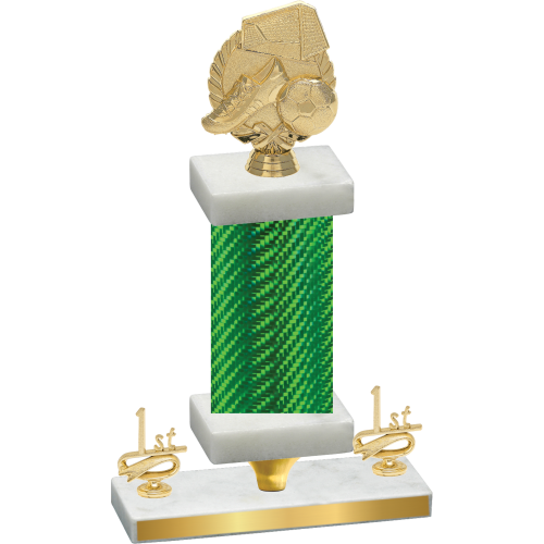 Premium Single Green Carbon Fiber First Place Soccer Trophy