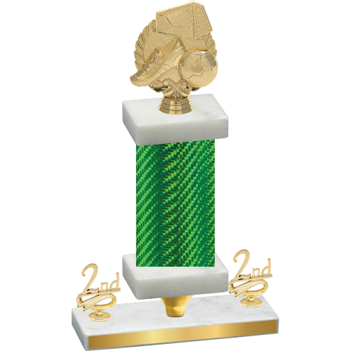 Premium Single Green Carbon Fiber Second Place Soccer Trophy