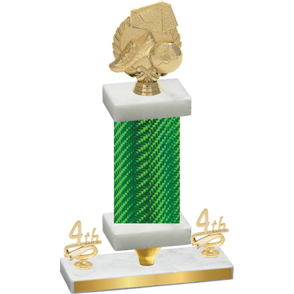 Premium Single Green Carbon Fiber Fourth Place Soccer Trophy