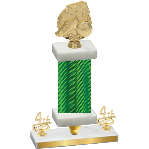 Premium Single Green Carbon Fiber Fourth Place Soccer Trophy