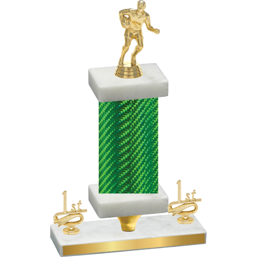 Premium Single Green Carbon Fiber First Place Rugby Trophy
