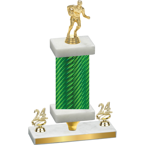 Premium Single Green Carbon Fiber Year Rugby Trophy