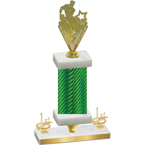 Premium Single Green Carbon Fiber First Place Rugby Trophy