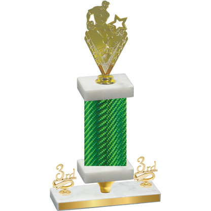 Premium Single Green Carbon Fiber Third Place Rugby Trophy