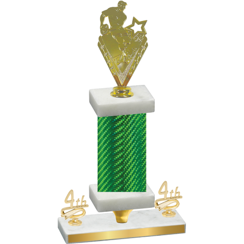 Premium Single Green Carbon Fiber Fourth Place Rugby Trophy