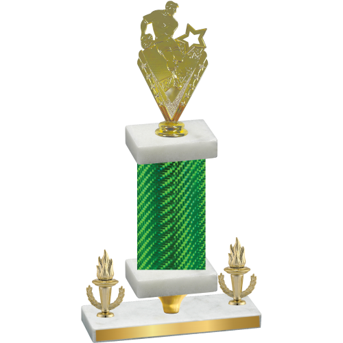 Premium Single Green Carbon Fiber Victory Rugby Trophy