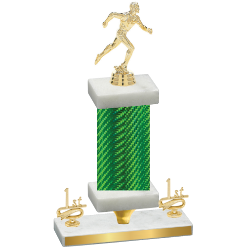 Premium Single Green Carbon Fiber First Place Running Trophy