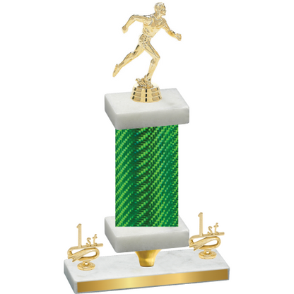 Premium Single Green Carbon Fiber First Place Running Trophy