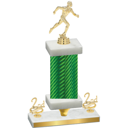 Premium Single Green Carbon Fiber Second Place Running Trophy