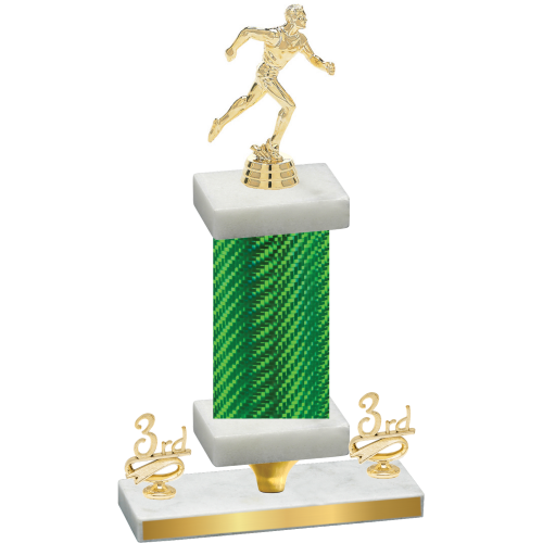 Premium Single Green Carbon Fiber Third Place Running Trophy