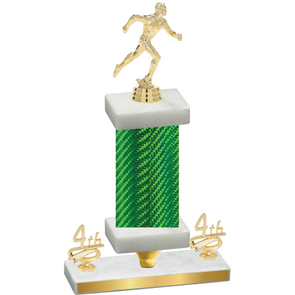 Premium Single Green Carbon Fiber Fourth Place Running Trophy